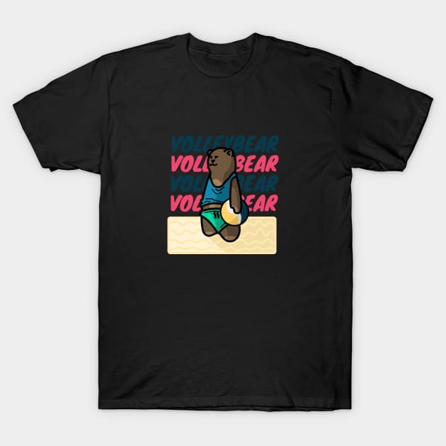 Adorable Bear Playing Volleyball T-Shirt by ontenno